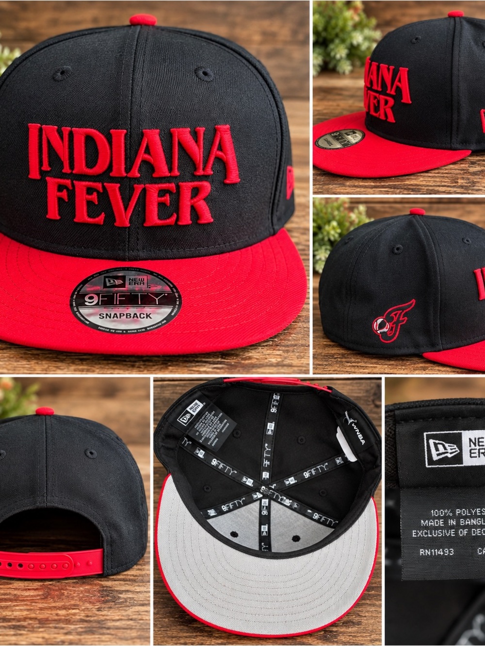 New Era Indiana Fever Black and Red Snapback Hat Kaitlyn Clark